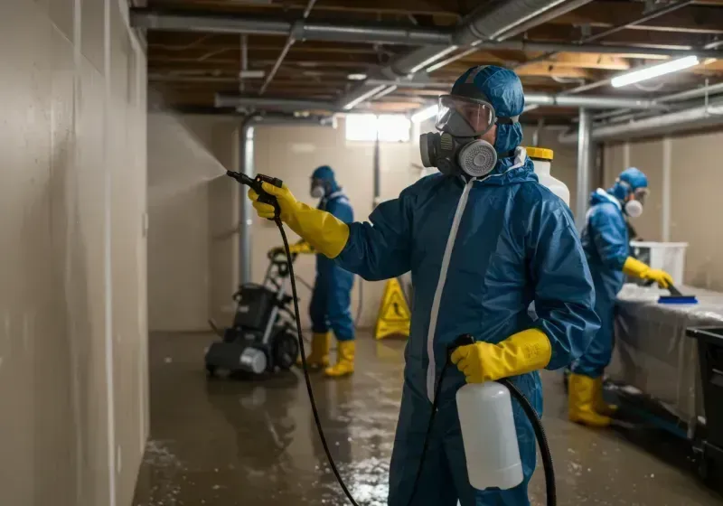 Basement Sanitization and Antimicrobial Treatment process in Oakwood Hills, IL