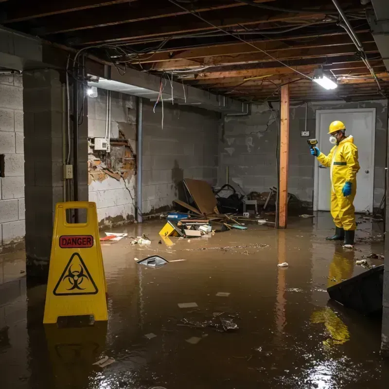 Flooded Basement Electrical Hazard in Oakwood Hills, IL Property